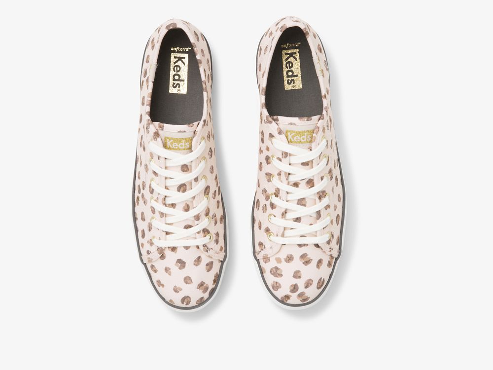 Keds Triple Kick Leopard Canvas Ženske Platforma Sneakers Roze Visebojne | RS-38683