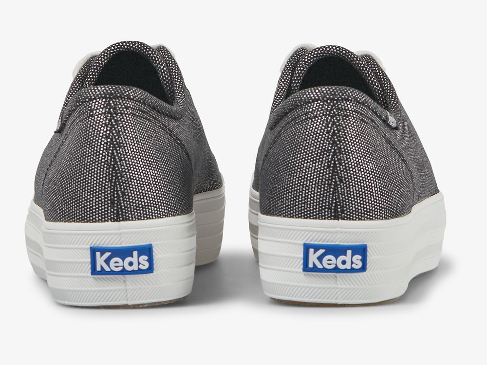 Keds Triple Kick Metallic Ženske Tenisice Tamno Sive | RS-73325