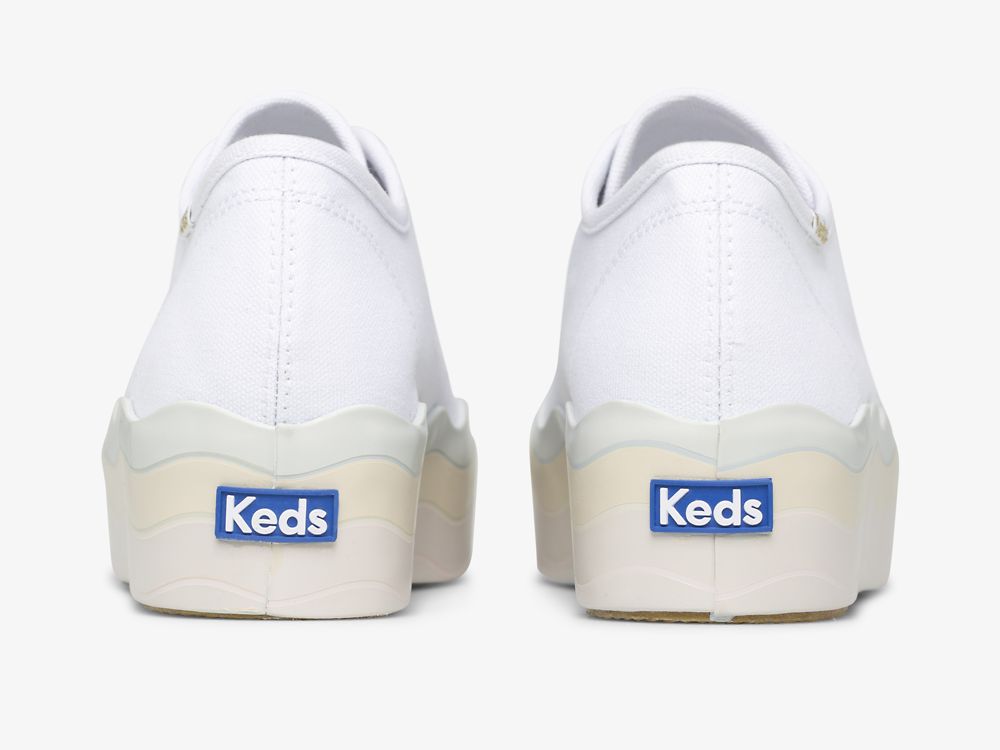 Keds Triple Up Canvas Wave Foxing Ženske Platforma Sneakers Bijele Visebojne | RS-02564