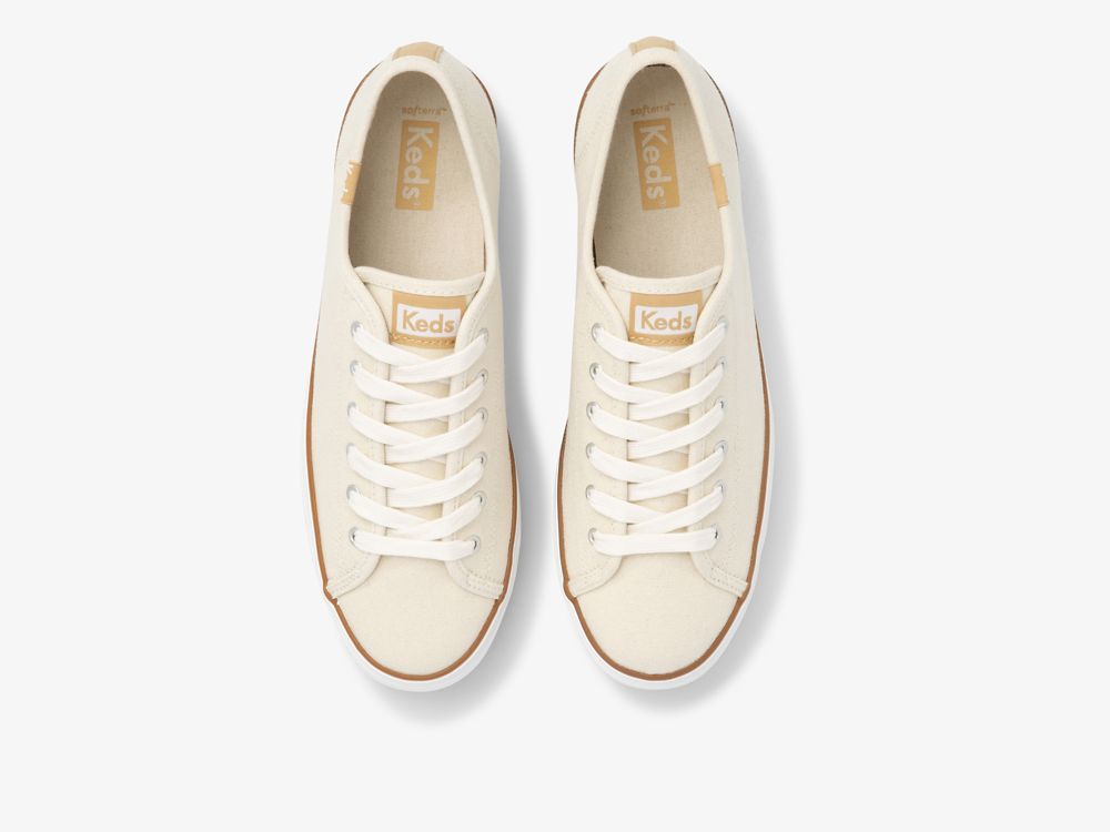 Keds Triple Up Canvas Ženske Platforma Sneakers Krem | RS-28505