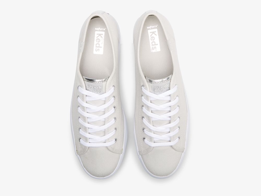 Keds Triple Up Canvas Ženske Platforma Sneakers Sive Srebrne | RS-50766