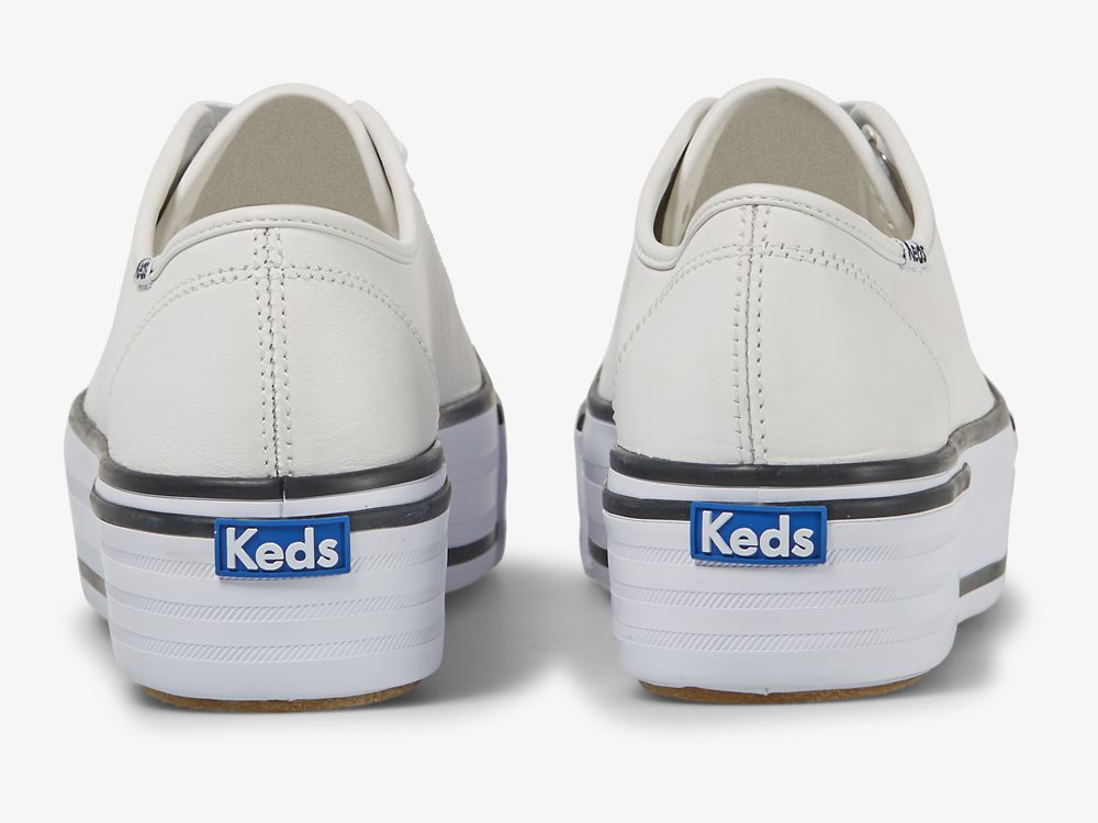 Keds Triple Up Koža Bumper Foxin Ženske Tenisice Bijele | RS-14835