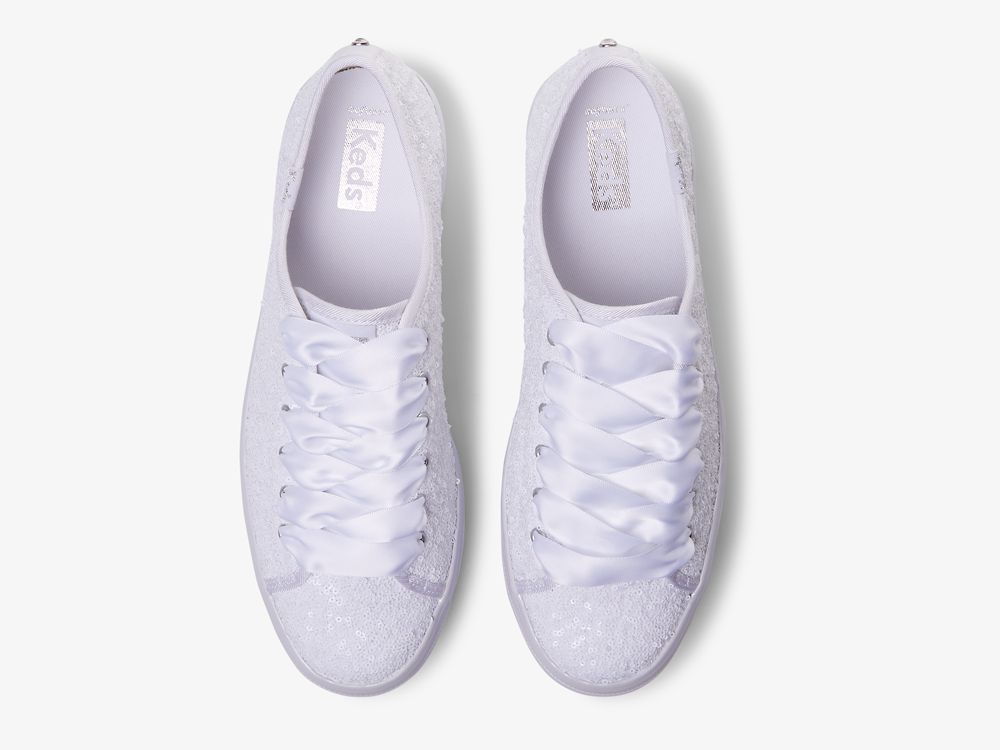 Keds Triple Up Sequins Ženske Lace Up Shoes Bijele | RS-88822