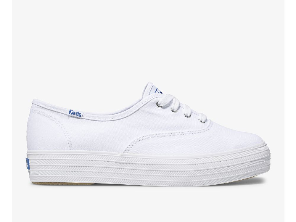 Keds Triple Ženske Lace Up Shoes Bijele | RS-28896